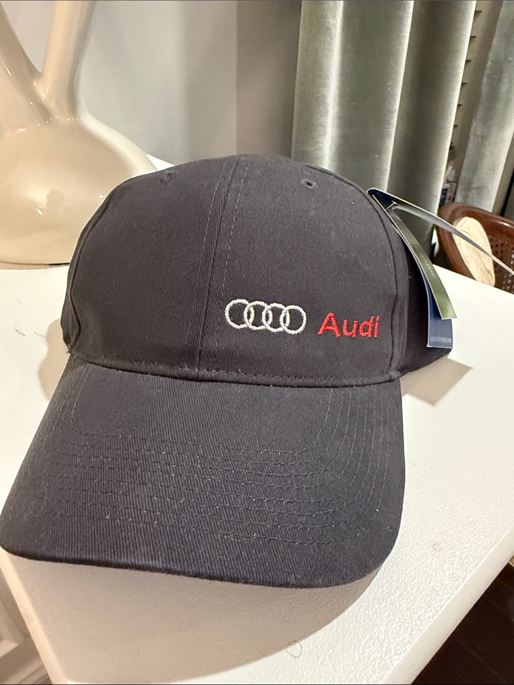Men's Black Embroidered Logo Baseball Cap